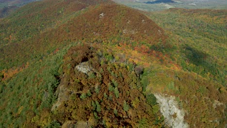 Beautiful-American-Nature-Landscape-of-Forest-Hills---Mountains---Aerial-Drone-Establishing-View