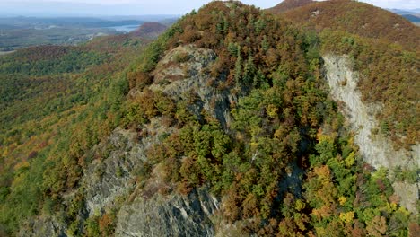 Rocky-Mountain-Peak-in-New-England-Forest-Wilderness-Landscape---Aerial-Establishing-Drone-View