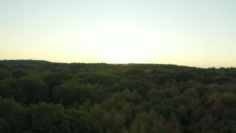 Sunrise-horizon-aerial-view-over-Tolland-county-green-forest-woodland-wilderness