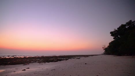 Sunrise-on-Kala-Patha-beach-on-Havelock-island-in-the-Andaman-and-Nicobar-islands,-India