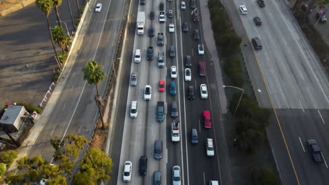 Los-Angeles-Traffic-Overhead-with-Pan-to-City-Skyline