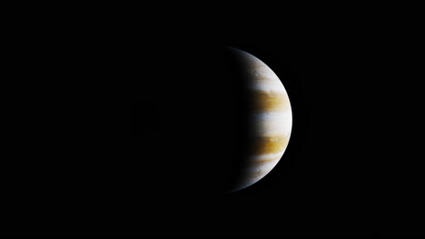 Una-Hermosa-Representación-3d-Del-Planeta-Júpiter,-Vista-Desde-Lo-Alto-De-La-órbita,-En-Lo-Profundo-Del-Espacio-Alrededor-De-Un-Gigante-Gaseoso-En-Nuestro-Sistema-Solar
