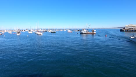 Pan-of-Monterey-Bay-Marina-Beautiful-Winter-Day---4K-Pan