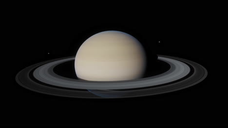 Una-Hermosa-Vista-Del-Planeta-Saturno-Y-Sus-Anillos,-Vista-Desde-Lo-Alto-De-La-órbita,-En-Lo-Profundo-Del-Espacio-Alrededor-De-Un-Gigante-Gaseoso-En-Nuestro-Sistema-Solar