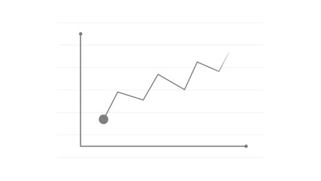 Line-Graph-in-with-Grey-Markers-Depicting-Business,-Sales,-Data,-Analytics,-Growth-and-Growing-Trend