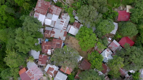 Aerial-drone-video-above-a-green-jungle-in-a-warm-tropical-foreign-country-2