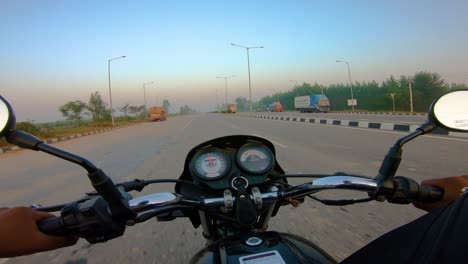 A-wide-angle-Shoot-on-a-motorcyclist-Riding