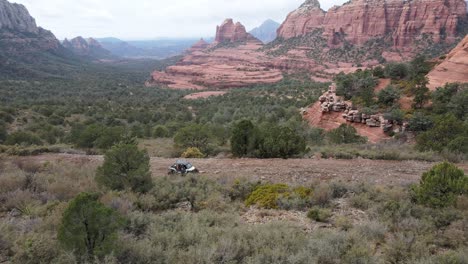 ATV-buggy-adventure,-Red-Rock-background-,-Sedona,-Arizona