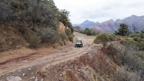 ATV-buggy-road-experience-on-the-majestic-red-rocks-formations,-Sedona,-Arizona