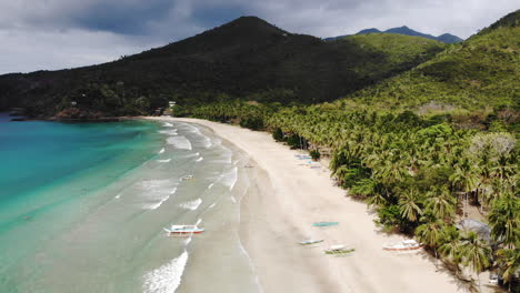 Aerial-view-of-tropical-beach-on-the-Bulog-Dos-Island,-Philippines-1