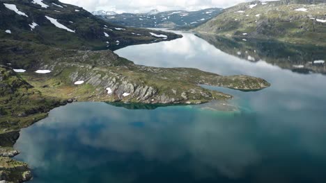 A-bird's-eye-view-of-the-countless-lakes-of-the-Strynfjellet-mountain-range-in-Norway