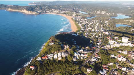 Drone-aerial-shot-of-North-Avoca-beach-suburbs-on-Central-Coast-Tourism-Central-Coast-NSW-Australia-3840x2160-4K