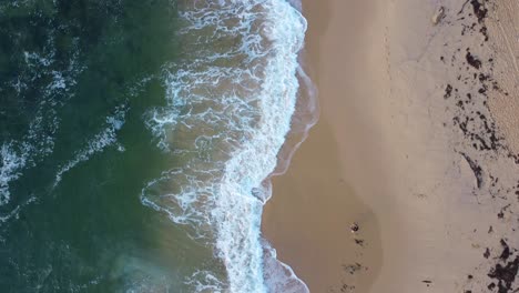 Drone-pan-aerial-videography-shot-of-bodyboarder-walking-along-beach-on-Central-Coast-NSW-Australia-3840x2160-4K
