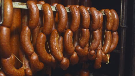Smoked,-tasty-and-juicy-sausages-in-the-smokehouse