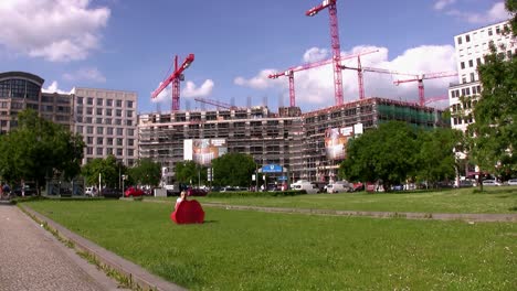 Long-shot-of-buildings-at-Leipziger-Platz,-Berlin,-Germany