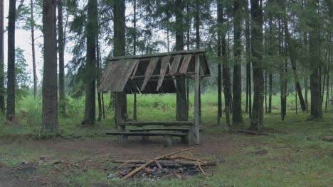 Old-Wooden-Shelter-In-The-Forest.-Track-Right