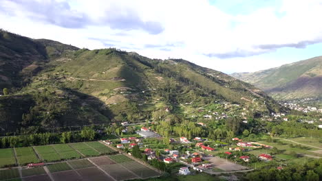 Aerial-drone-shot-of-hills-and-mountains-in-the-Andean-region-of-Ecuador