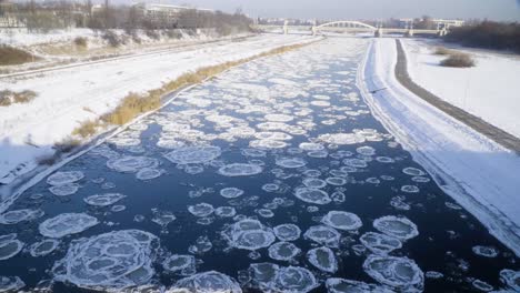 Frozen-river-with-ice-floes-static-shot-1