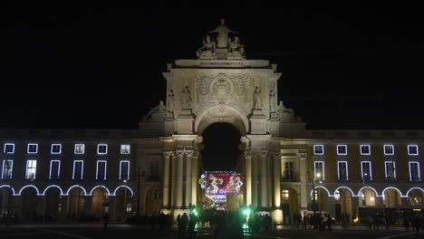 Christmas-in-the-center-of-Lisbon,-Portugal