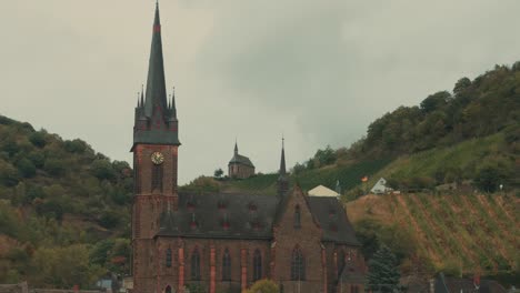 4k-German-red-church-with-tiny-church-in-background