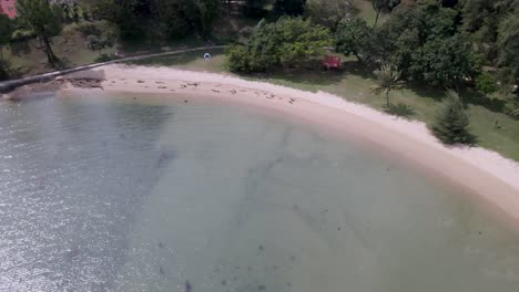 Impresionante-Playa-Y-Zona-De-Acampada-En-La-Isla-De-San-Juan-En-Singapur-Cuando-Hace-Buen-Tiempo