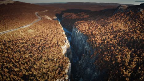 Aerial-view-of-the-Silfar-Canyon,-Norway