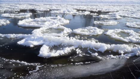 Frozen-river-with-ice-floes-static-shot-4