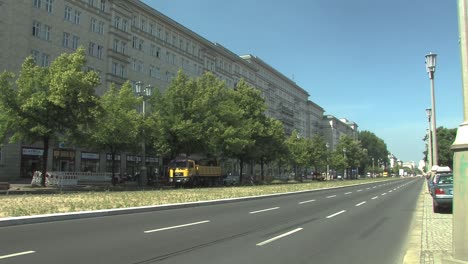 Karl-Marx-Allee-with-cars-in-Berlin,-Germany