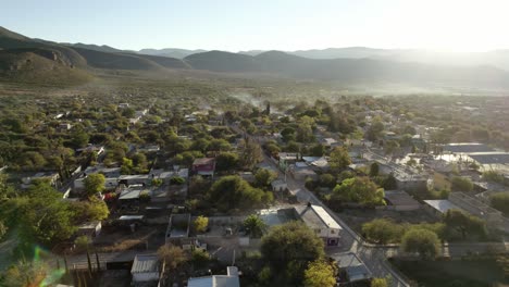 AERIAL---Sunrise-in-the-mountains-of-Tamaulipas,-Mexico,-spinning-shot