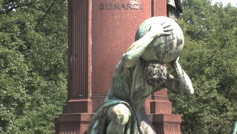 Medium-shot-of-Bismarck-Memorial,-Bismarck-Nationaldenkmal,-Berlin,-Germany-1