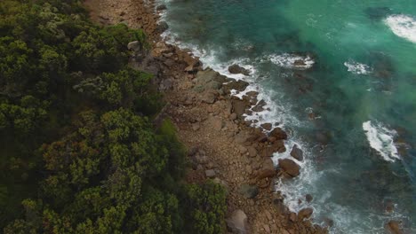 4K-Aerial-rocky-coast-of-south-Australia---Drone-overhead-+-truck-left-to-right-shot