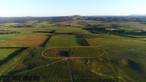 Amazing-aerial-drone-of-rural-horse-racing-track