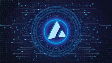 Avalanche-Crypto-blockchain-crypto-currency-digital-encryption,-Digital-money-exchange,-Technology-global-network-connections-on-a-Blue-background-concept