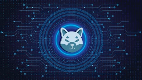 Shiba-Inu-Crypto-blockchain-crypto-currency-digital-encryption,-Digital-money-exchange,-Technology-global-network-connections-on-a-Blue-background-concept