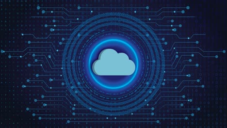 Cybersicherheit,-Sichere-Cloud,-Netzwerk,-Iaas,-Paas,-Saas-Verschlüsseltes-Cloud-konzept-Auf-Digitalem-Blauem-Hintergrund