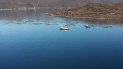 Eine-Lachsfarm-Im-Norwegischen-Fjord.-Luftaufnahme