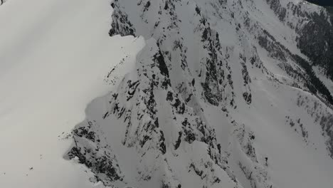 Dramatic-view-of-Mt-Currie-cliffs-in-Winter-near-Pemberton,-BC---Canada