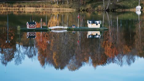 Eine-Idyllische-Szenerie-Im-Stadtpark-In-Finnsnes,-Norwegen