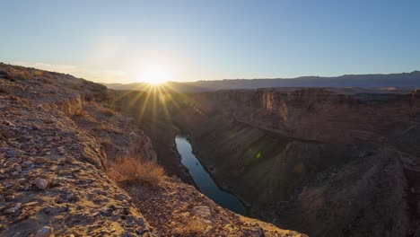 Timelapse-of-sunrise-over-Marble-Canyon,-Colorado