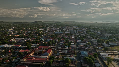 David-Panama-Aerial-v20-fresh-morning-sunrise-view-with-golden-sunlight-shinning-across-town,-flyover-barrio-el-carmen-neighborhood,-capturing-downtown-townscape---Shot-with-Mavic-3-Cine---April-2022