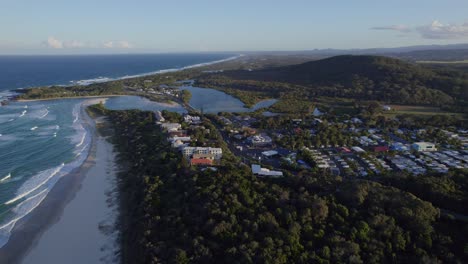 Panorama-De-Hastings-Point-Beach-Y-Lower-Cudgera-En-Hastings-Point,-Nsw,-Australia