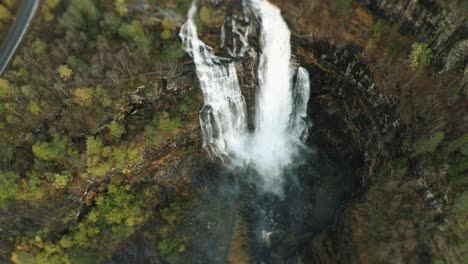 Aerial-view-of-the-Skjerfossen-waterfall