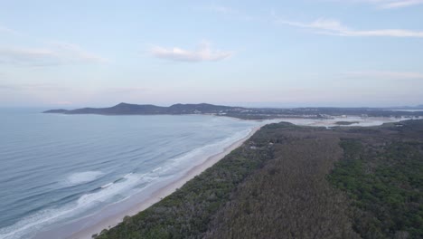 Flying-Over-Forested-Noosa-North-Shore-Beach-Campground