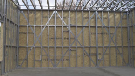 Constrained-steel-structure-frame-wall-of-a-garage