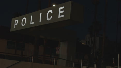 Police-Station-Sign-by-night-at-Los-Angeles