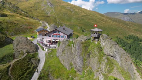 Aerial-view-of-Restaurant-Grindelwaldblick-in-Kleine-Scheidegg