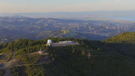 Aerial-orbit-shot-of-science-observatory-on-top