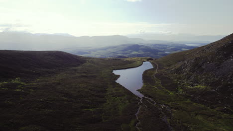 Beautiful-aerial-of-irish-highlands-with-a-lough