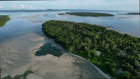 aerial-coastline-of-white-sand-beach-on-Leebong