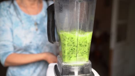 Woman-Making-Nutritious-Green-Vegetable-Juice-Blending-Ingredients